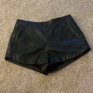 Willow & Clay- black leather shorts